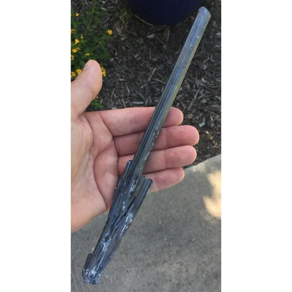 Stibnite Antimony Metal Mined Crystal Cluster 10 Inch Length Striations 163.4g‎